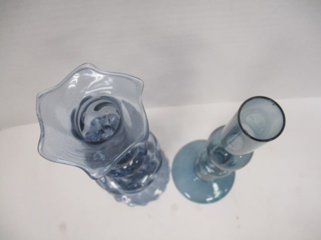 Two Hand Blown Art Glass Candleholders - 6