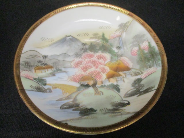 Vintage Japanese Kutani Porcelain Bowl, Teacup and Saucer - 5