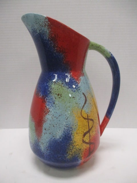 Pfaltzgraff "Sedona" Handpainted Art Pitcher: 14"h, approx. 72 ounces
