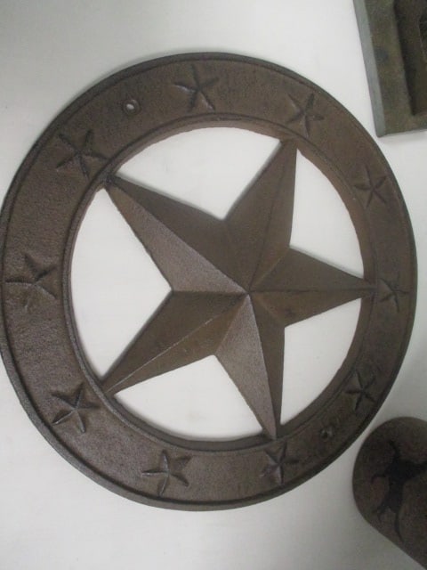 Western Themed Accessories-Cast Metal Lone Star Wall Plaque, Charles Mason - 2
