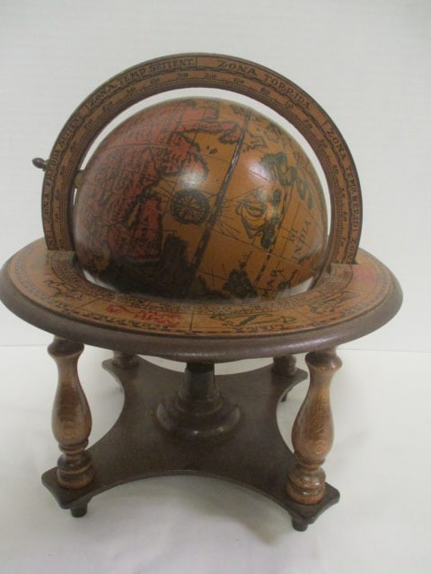 Old World Style Desktop Globe made in Italy: 10"dia x 11 1/2"h