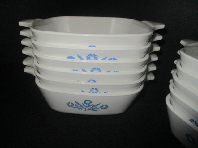 12 Corning Ware Blue Cornflower P-41 Individual Casseroles - 3