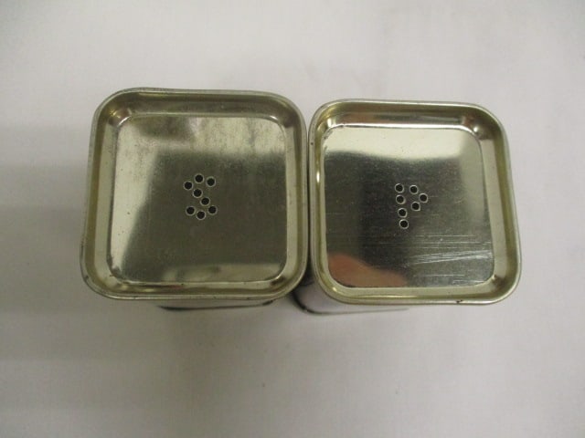 Matching Chinoiserie Style 4 Piece Nesting Tea Tin Set and Pair of Shakers - 3