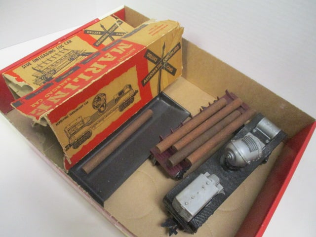 Two 1950's Marx Toy Train Cars with Boxes (1 of 6)