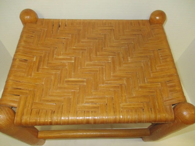 Vintage 1950-60's Split Oat Foot Stool - 3