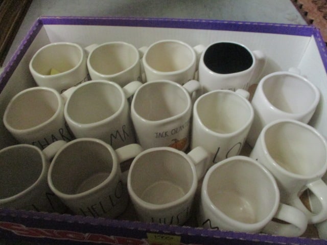 14 Various Design Rae Dunn Mugs: .