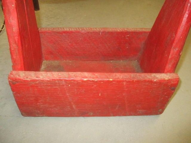 Antique Painted Red Rustic Shoe Shine Caddy - 2