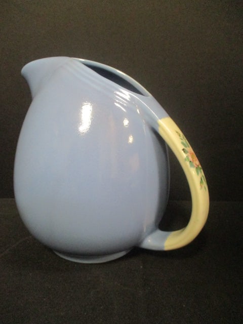 Midcentury Hall's China Blue "Rose Parade" Pitcher: 7 1/2"h, #1259