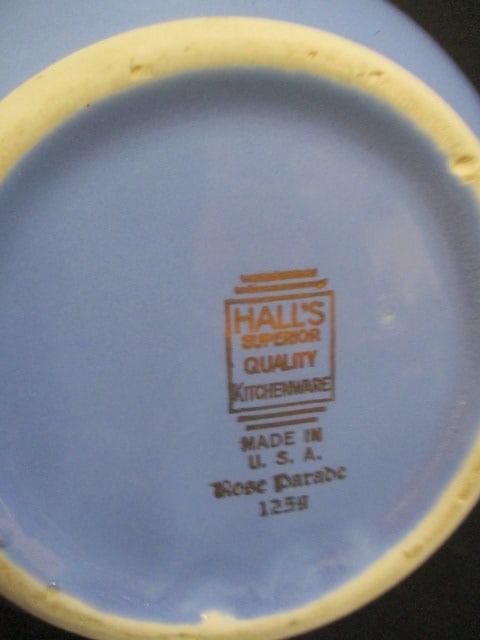 Midcentury Hall's China Blue "Rose Parade" Pitcher - 4