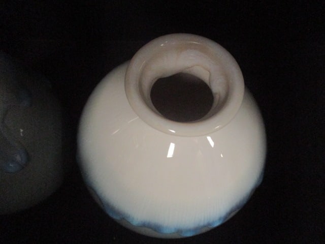 3 Piece Heavy Drip Glazed Pottery Bud Bases - 4