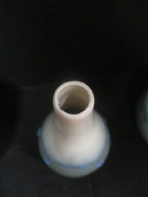 3 Piece Heavy Drip Glazed Pottery Bud Bases - 6