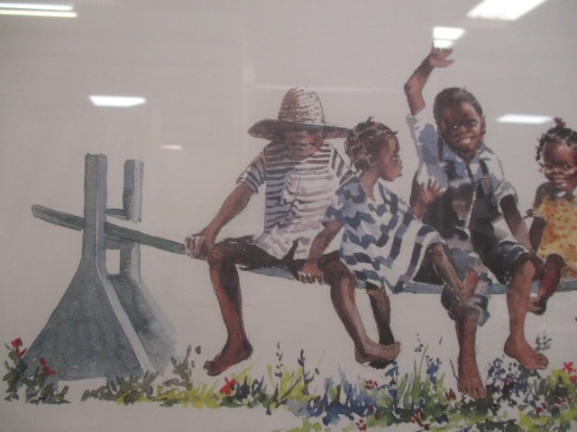 Pencil Signed Virginia Fouche "The Joggling Board" Black Americana Print - 2
