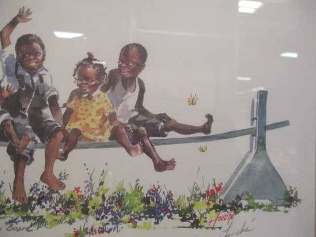 Pencil Signed Virginia Fouche "The Joggling Board" Black Americana Print - 3