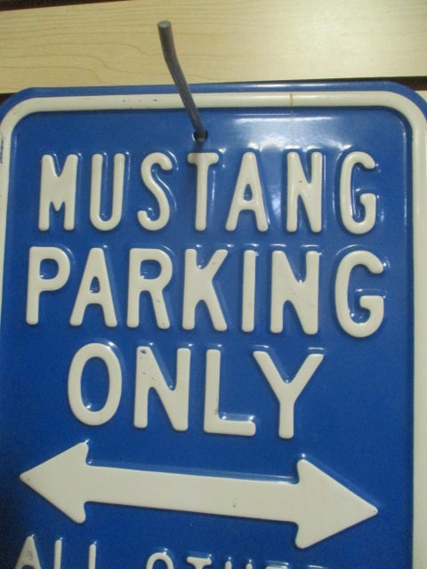Embossed "Mustang Parking Only" Metal Sign - 2