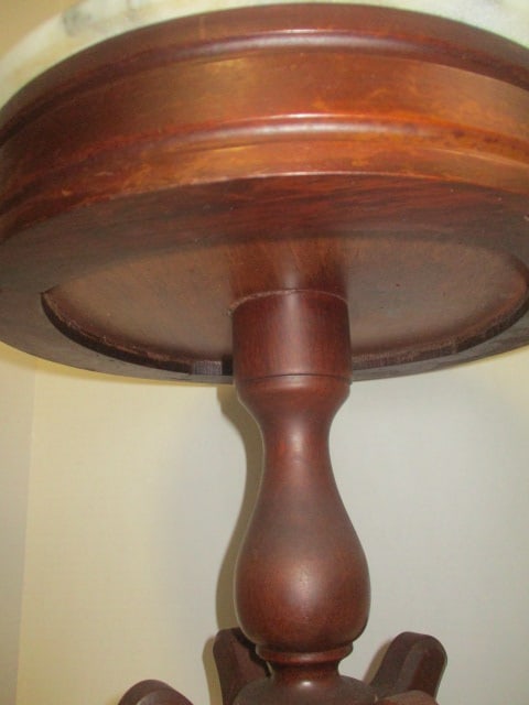 Circa 1940-50's Italian Marble Top Mahogany Accent/Fern Table - 3