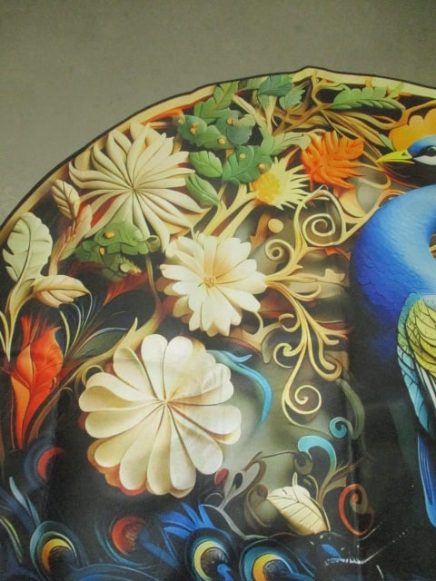 New Old Stock Colorful Peacock Rug - 2