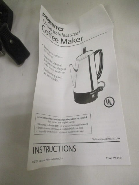 Presto 12 Cup Stainless Steel Electric Drip Coffee Maker - 6
