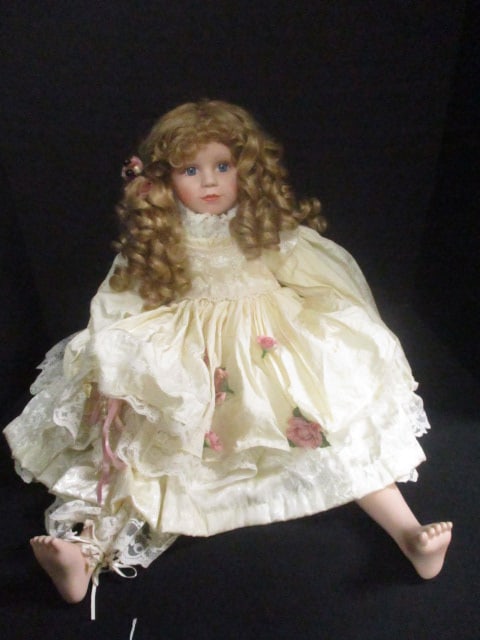 Large Scale Collector's Porcelain Victorian Style Doll (1 of 5)