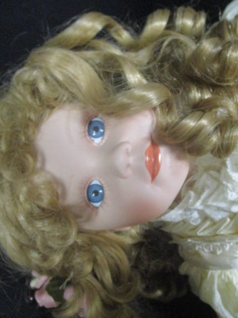 Large Scale Collector's Porcelain Victorian Style Doll - 2