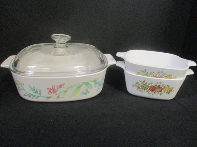 Vintage Pyrex 'Spice of Life" and "My Life" Covered Casserole: .