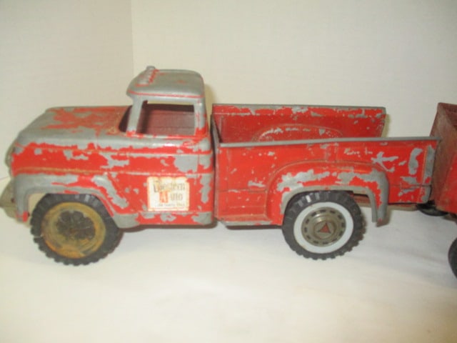 Vintage Hubley "Western Auto" Toy Truck and Ertel Trailer - 2