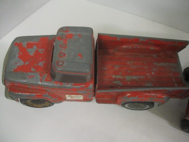 Vintage Hubley "Western Auto" Toy Truck and Ertel Trailer - 3