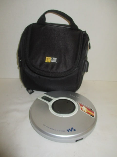 Sony CD Walkman Model D-EH120 with Earbuds and Headphones in Carry Case: has batteries and works