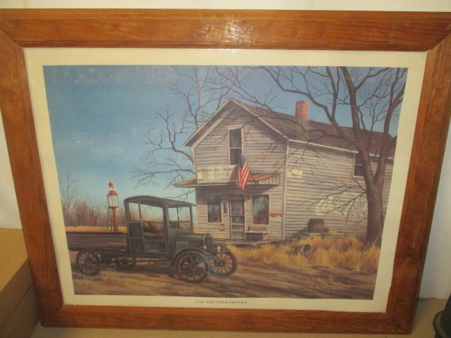 Framed "General Merchandise Post Office Country Store" Print by POPP: 25"x 20"