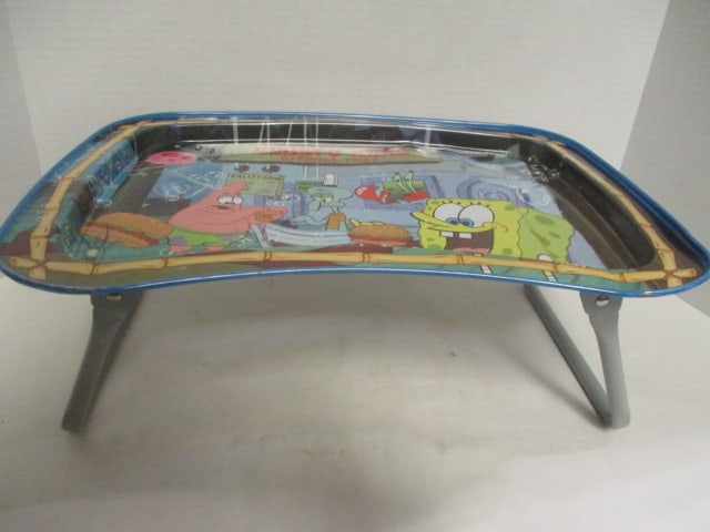 2003 SpongeBob Krusty Krab Folding Leg TV Tray: 17" x 12 1/2" x 6 1/4"