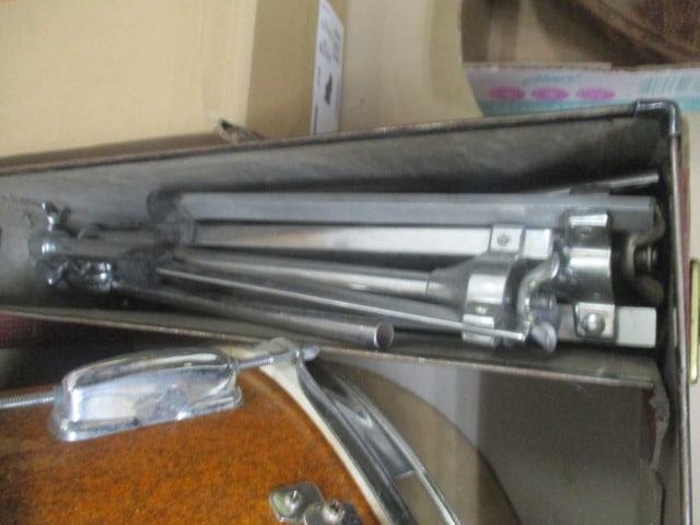 1950's Japan LIDO Supreme Snare Drum, Cymbal and Stand in Carry Case - 2