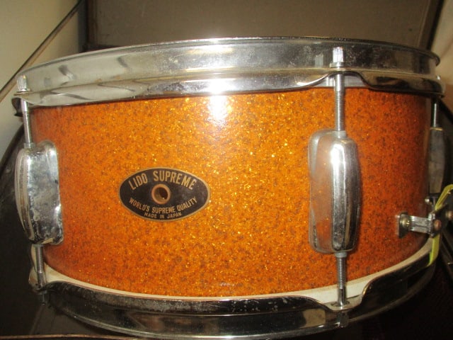 1950's Japan LIDO Supreme Snare Drum, Cymbal and Stand in Carry Case - 3