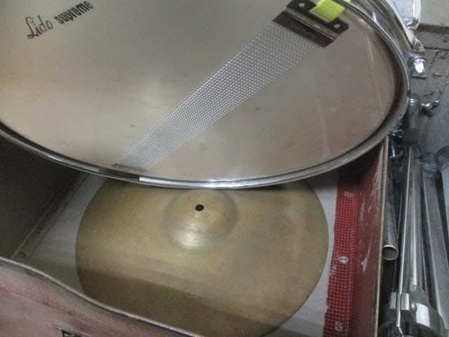 1950's Japan LIDO Supreme Snare Drum, Cymbal and Stand in Carry Case - 5