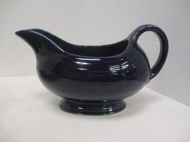 Homer Laughlin Cobalt Blue Fiesta Ware Spoon Rest, Sauce Boat and Platter - 4