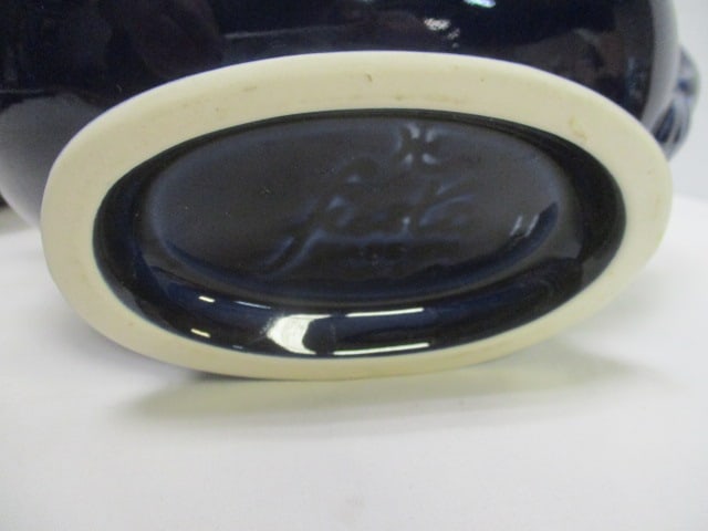 Homer Laughlin Cobalt Blue Fiesta Ware Spoon Rest, Sauce Boat and Platter - 6
