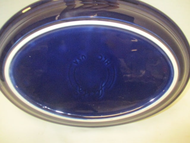 Homer Laughlin Cobalt Blue Fiesta Ware Spoon Rest, Sauce Boat and Platter - 8