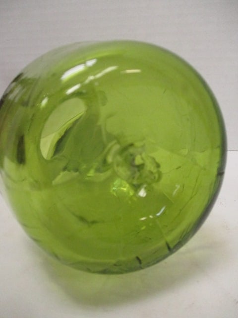 Hand Blown Green Crackle Glass Pitcher and Amethyst Dimple/Thumbprint Pitcher - 4
