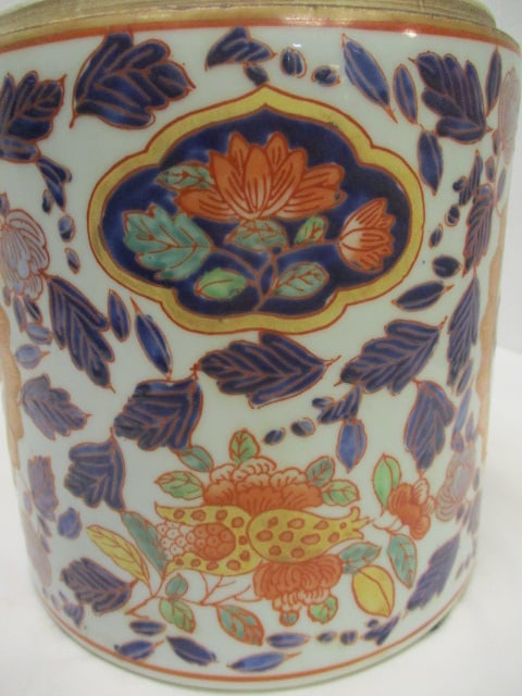 Signed Vintage Chinoiserie Medallion Jar/Cannister - 3