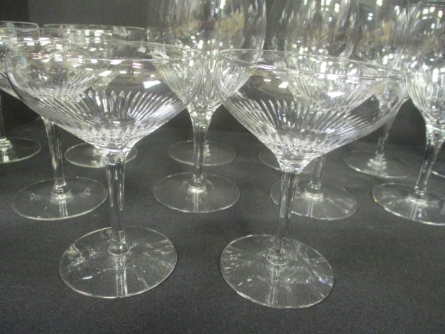 16 Vintage Cut Crystal Stem Ware - 4