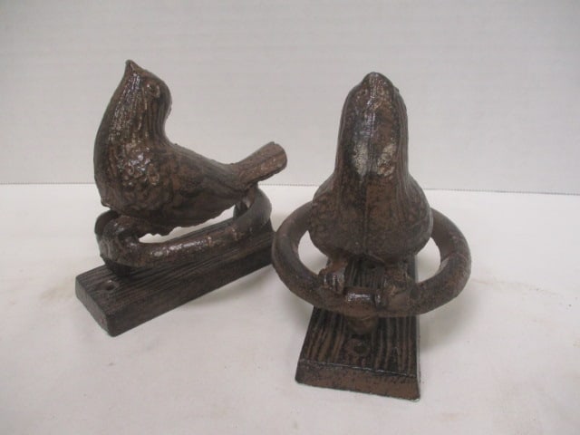 Pair of Cast Metal Bird Door Knockers: approx. 4 1/2"h