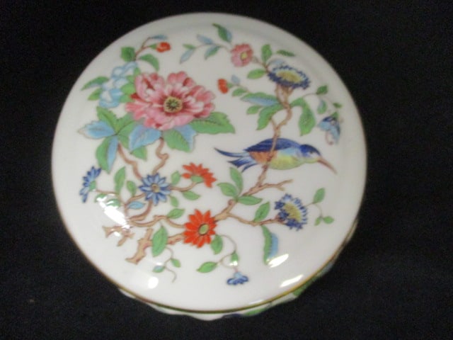 Vintage Porcelain Trinket Boxes and Hair Receiver - 6