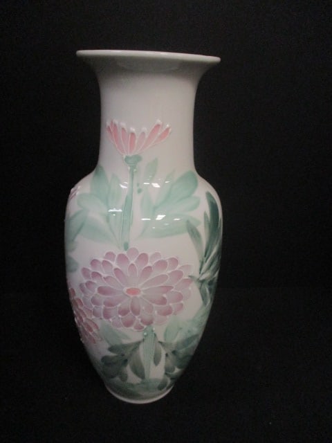 Asian Handpainted Floral Porcelain Vase (1 of 4)
