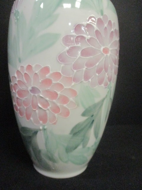 Asian Handpainted Floral Porcelain Vase - 2