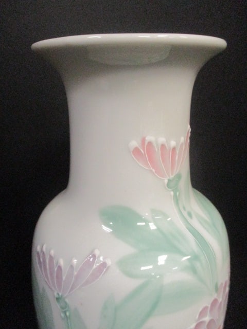Asian Handpainted Floral Porcelain Vase - 3