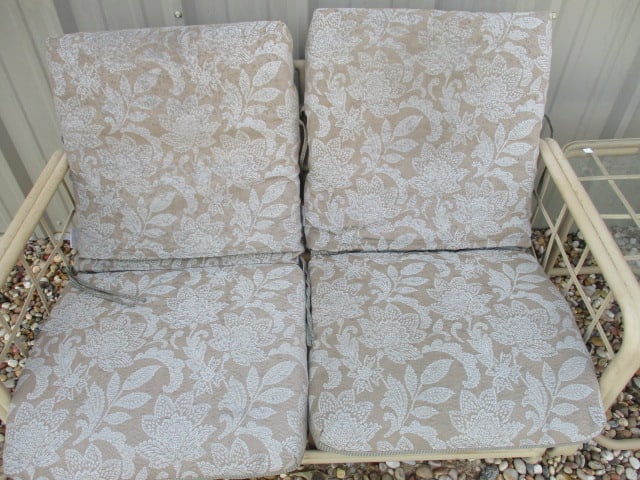 Love Seat Glider, Arm Chair Glider and Glass Top Side Table - 2