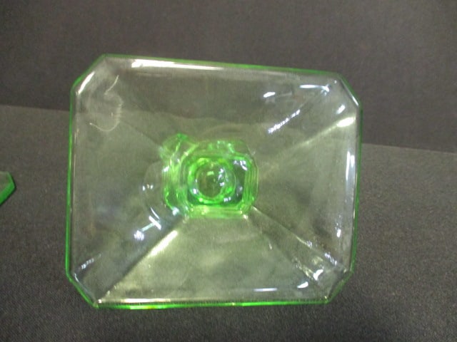 Pair of Green Glass Candleholders - 4