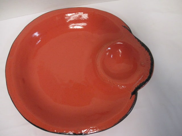 Robert & Emily Burn Signed Silver Dew Pottery Studio Pottery Chip 'n Dip Tray - 2