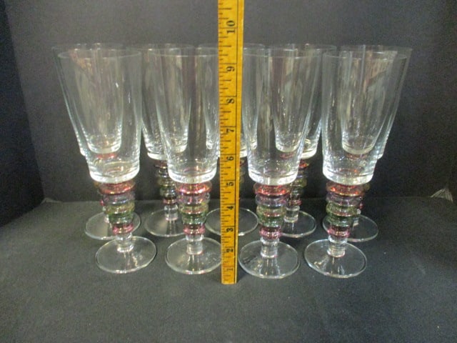 Nine Block Crystal "Carnival" Water Goblets - 5
