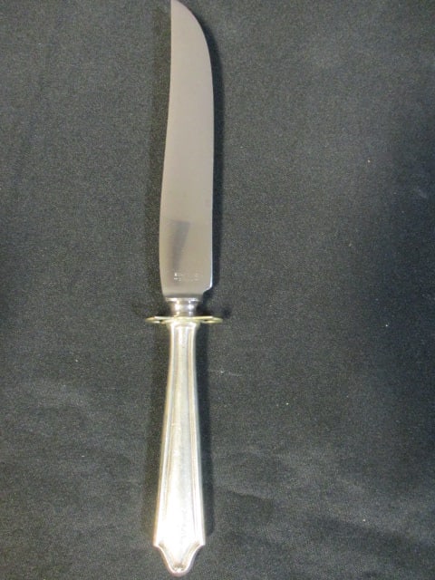 Sterling Handle Stainless Blace Carving Knife, Cheese Spreader and Dessert Knife - 7