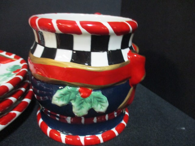 2001 CBK Ltd. Handpainted Holiday Mug and Snack Tray Sets - 3