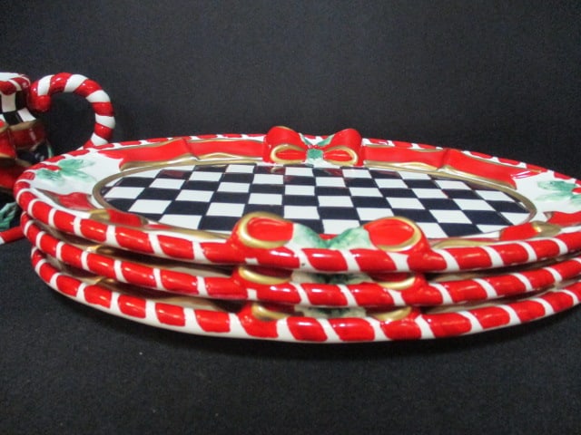 2001 CBK Ltd. Handpainted Holiday Mug and Snack Tray Sets - 5